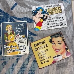 Vintage Style Metal Signs Set
